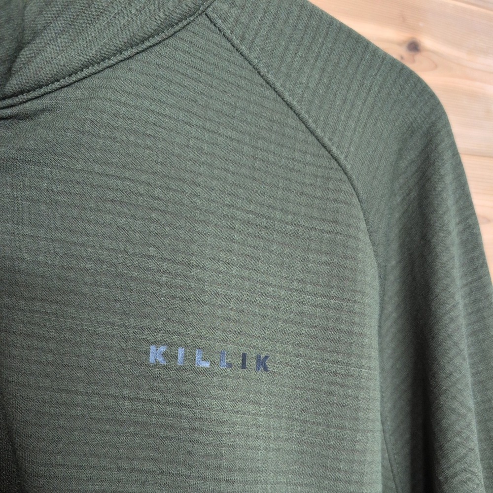 Killik Mens XXL 1/4 Zip Grid Fleece Pullover Olive Green Tactical Outdoor Top - Picture 2 of 9